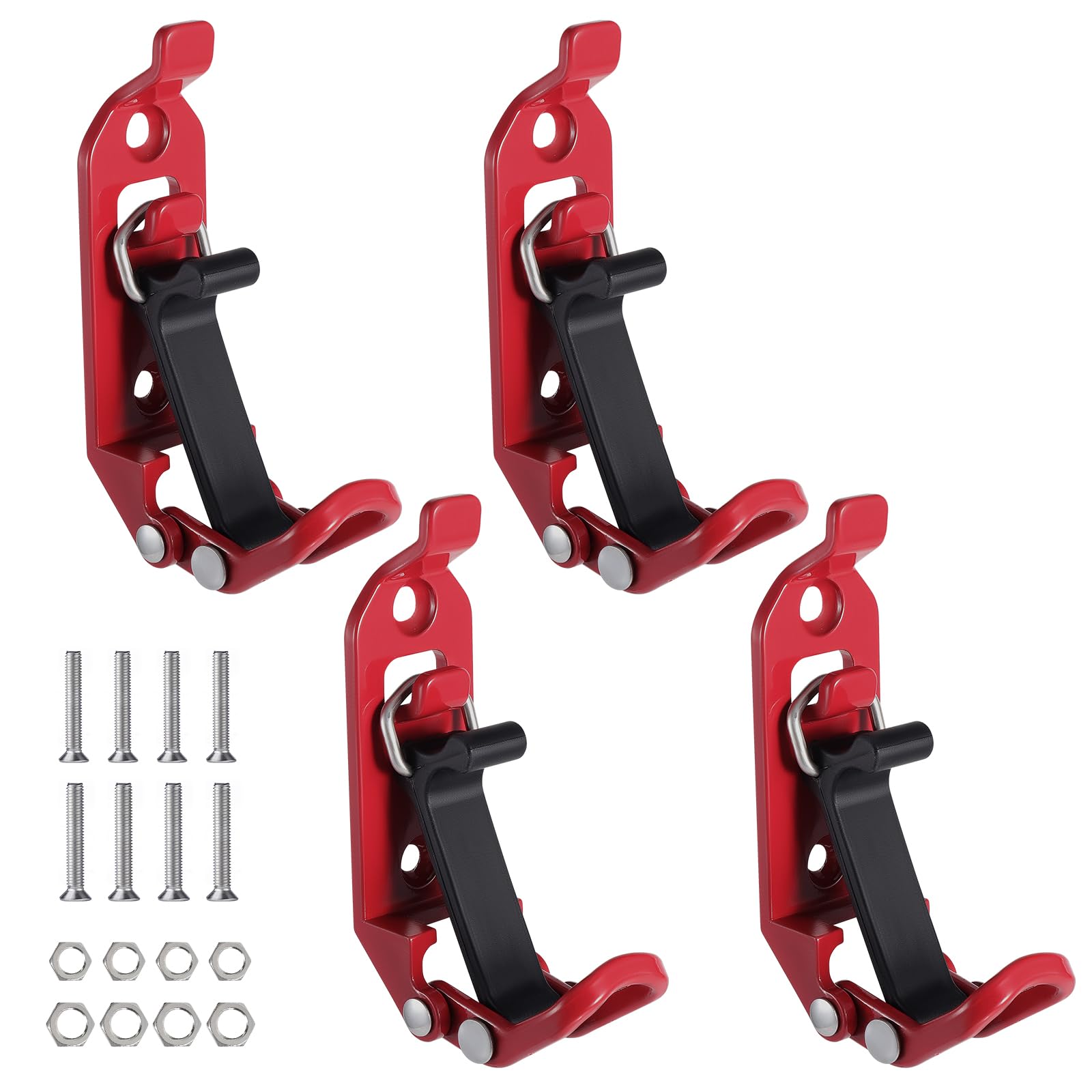 eROOSY 4 Stück Schaufelhalterung für Dachträger, Dachträger Klemmen Zubehör, Dachträger Zubehör Schaufelhalter, Metall Gummi Dachträgerklemmen mit Befestigungsschraube und Muttern, Rot eROOSY 4 Stück Schaufelhalterung für Dachträger, Dachträger Klemmen Zubehör, Dachträger Zubehör Schaufelhalter, Metall Gummi Dachträgerklemmen mit Befestigungsschraube und Muttern, Rot von eROOSY