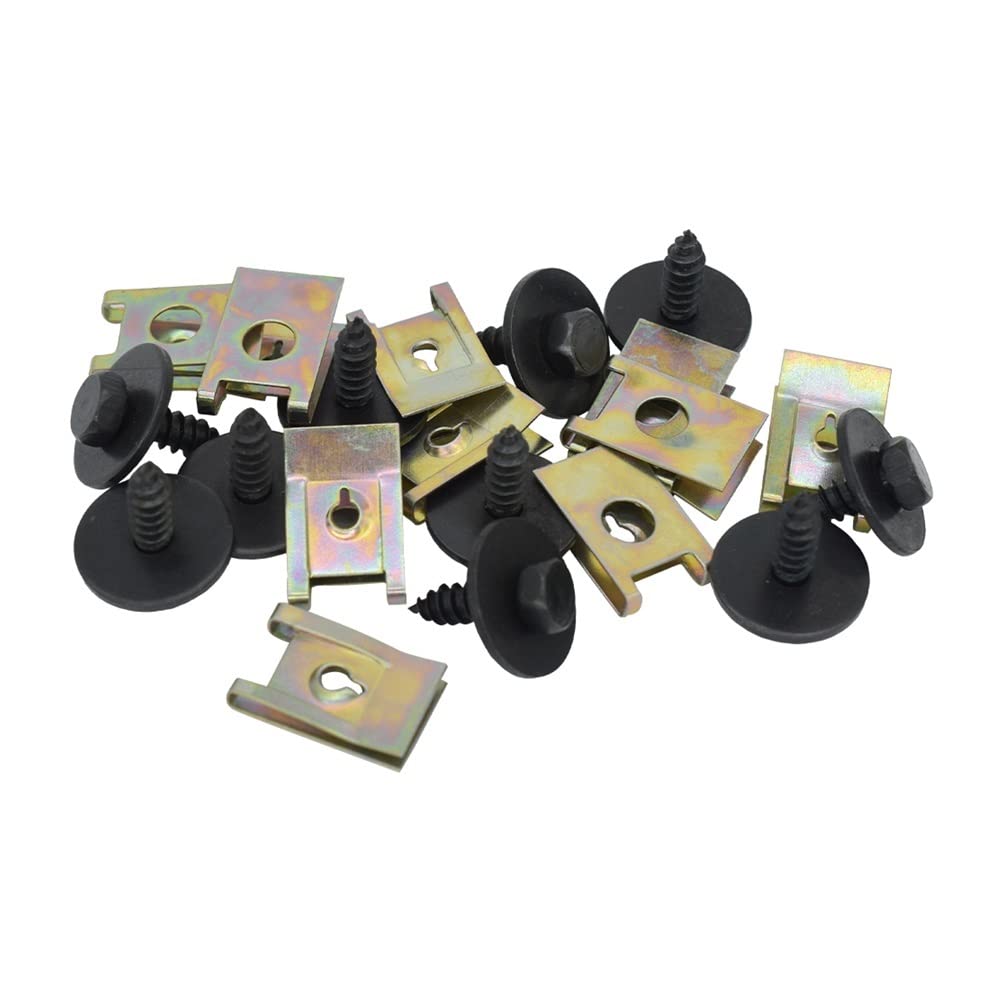 40X U-förmige Clip-Metallmutter-Schraubenscheiben, kompatibel mit Auto-Stoßstangenschrauben Kompatibel mit B-Sechskantgeschwindigkeit 40X U-förmige Clip-Metallmutter-Schraubenscheiben, kompatibel mit Auto-Stoßstangenschrauben Kompatibel mit B-Sechskantgeschwindigkeit von eRgDFS