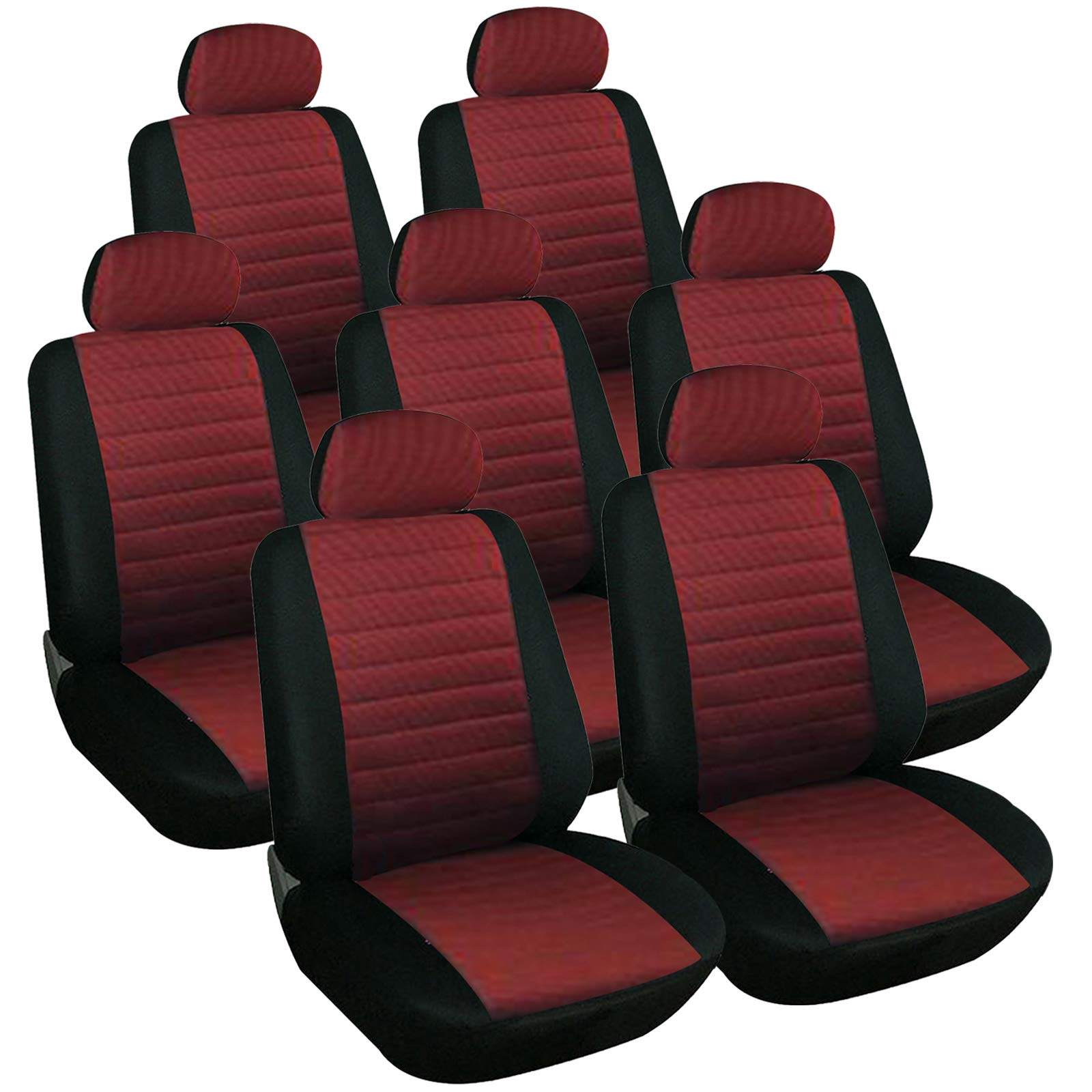 eSituro SCSC0045 7er Einzelsitzbezug universal Sitzbezüge für Auto Schonbezug Schoner aus Polyester rot von eSituro