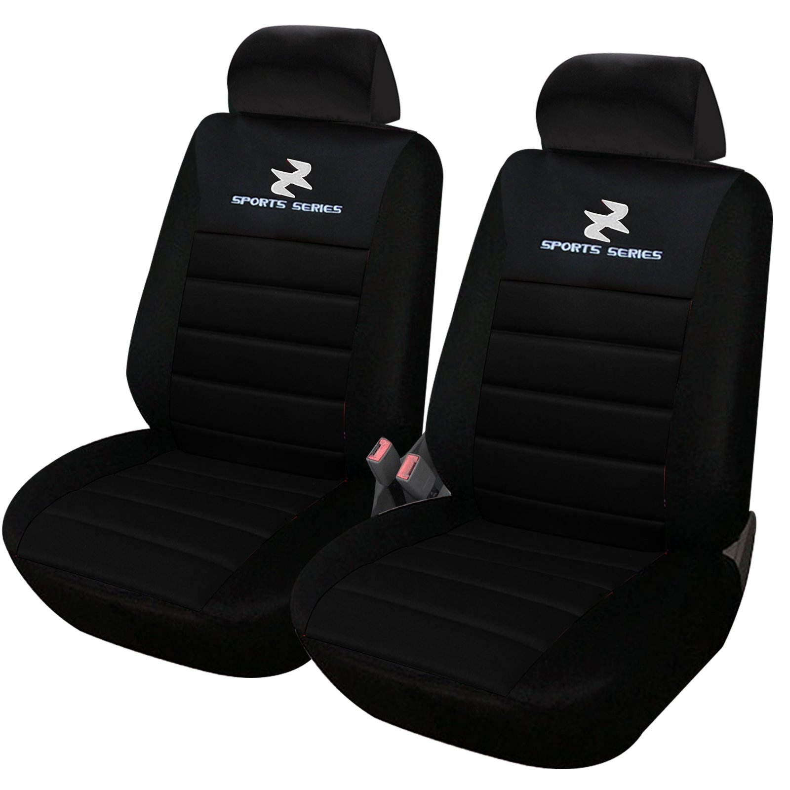 eSituro SCSC0066 2er Einzelsitzbezug universal Sitzbezüge für Auto Schonbezug Schoner Dicke gepolstert schwarz von eSituro