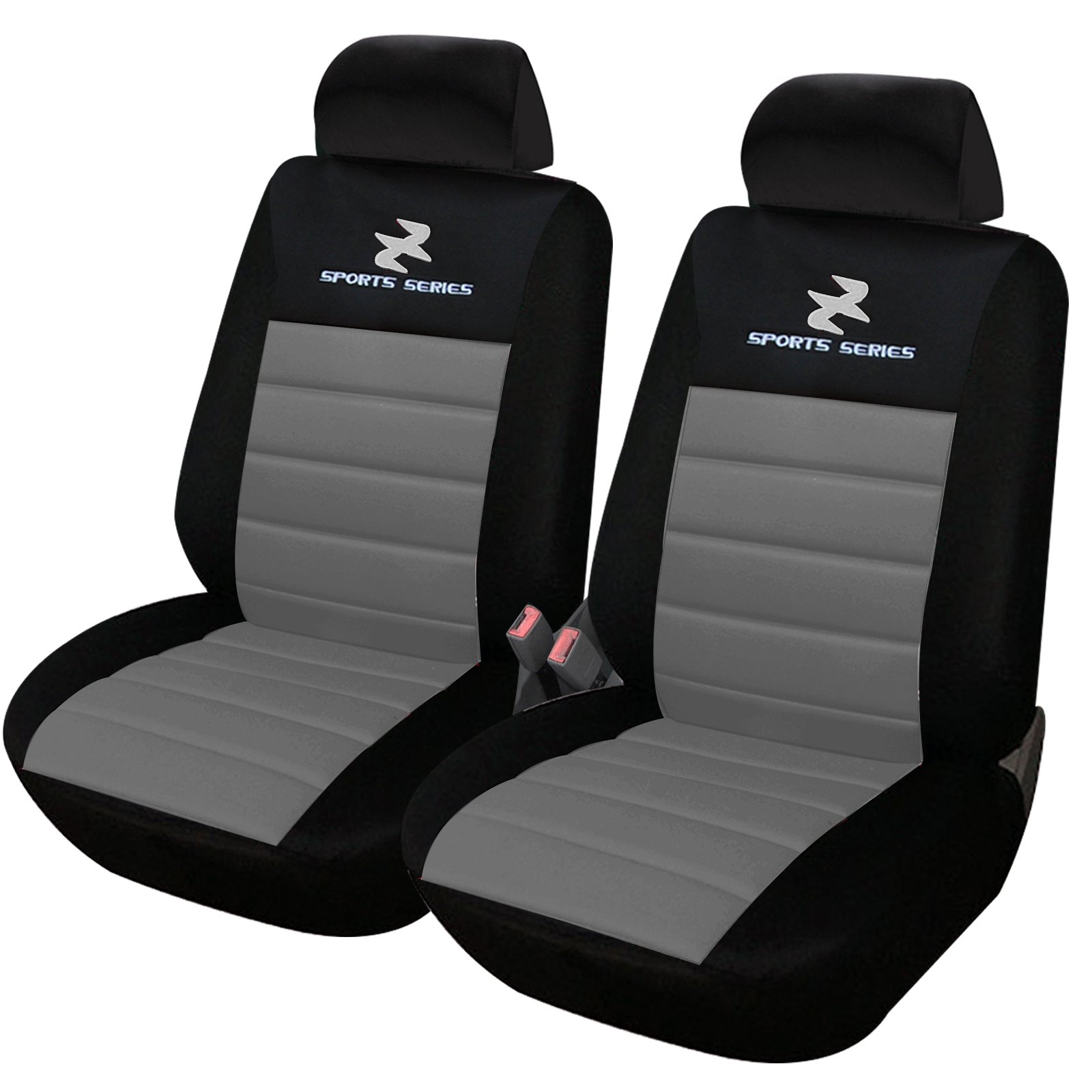eSituro SCSC0070 2er Einzelsitzbezug universal Sitzbezüge für Auto Schonbezug Schoner Dicke gepolstert grau von eSituro
