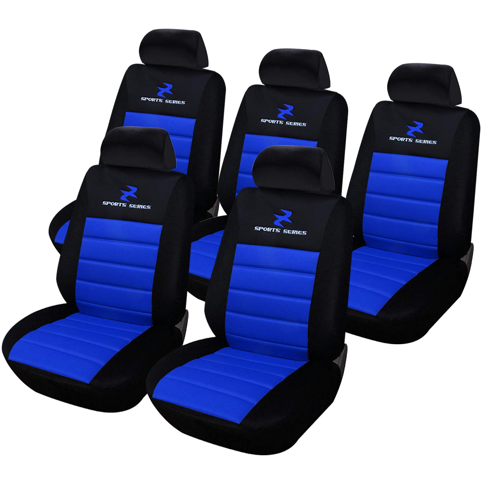 eSituro SCSC0075 5er Einzelsitzbezug universal Sitzbezüge für Auto Schonbezug Schoner Dicke gepolstert blau von eSituro