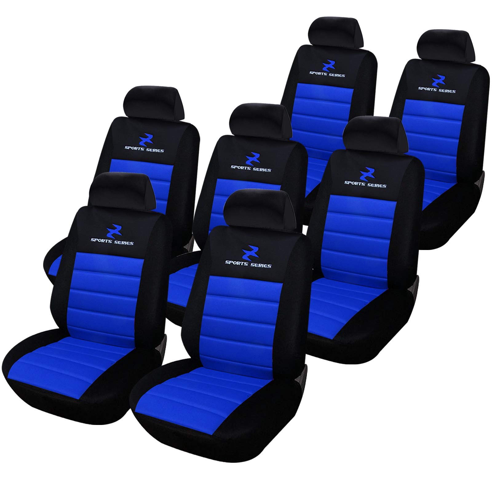 eSituro SCSC0076 7er Einzelsitzbezug universal Sitzbezüge für Auto Schonbezug Schoner Dicke gepolstert blau von eSituro