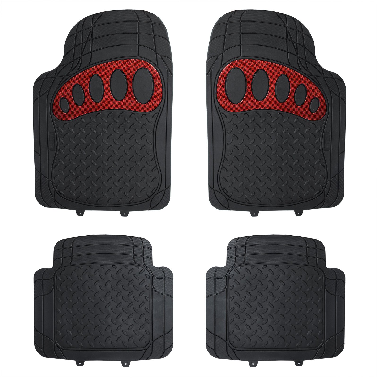 eSituro Universal Auto Fußmatten Automatten Gummimatten Schwarz/Rot eSituro Universal Auto Fußmatten Automatten Gummimatten Schwarz/Rot von eSituro