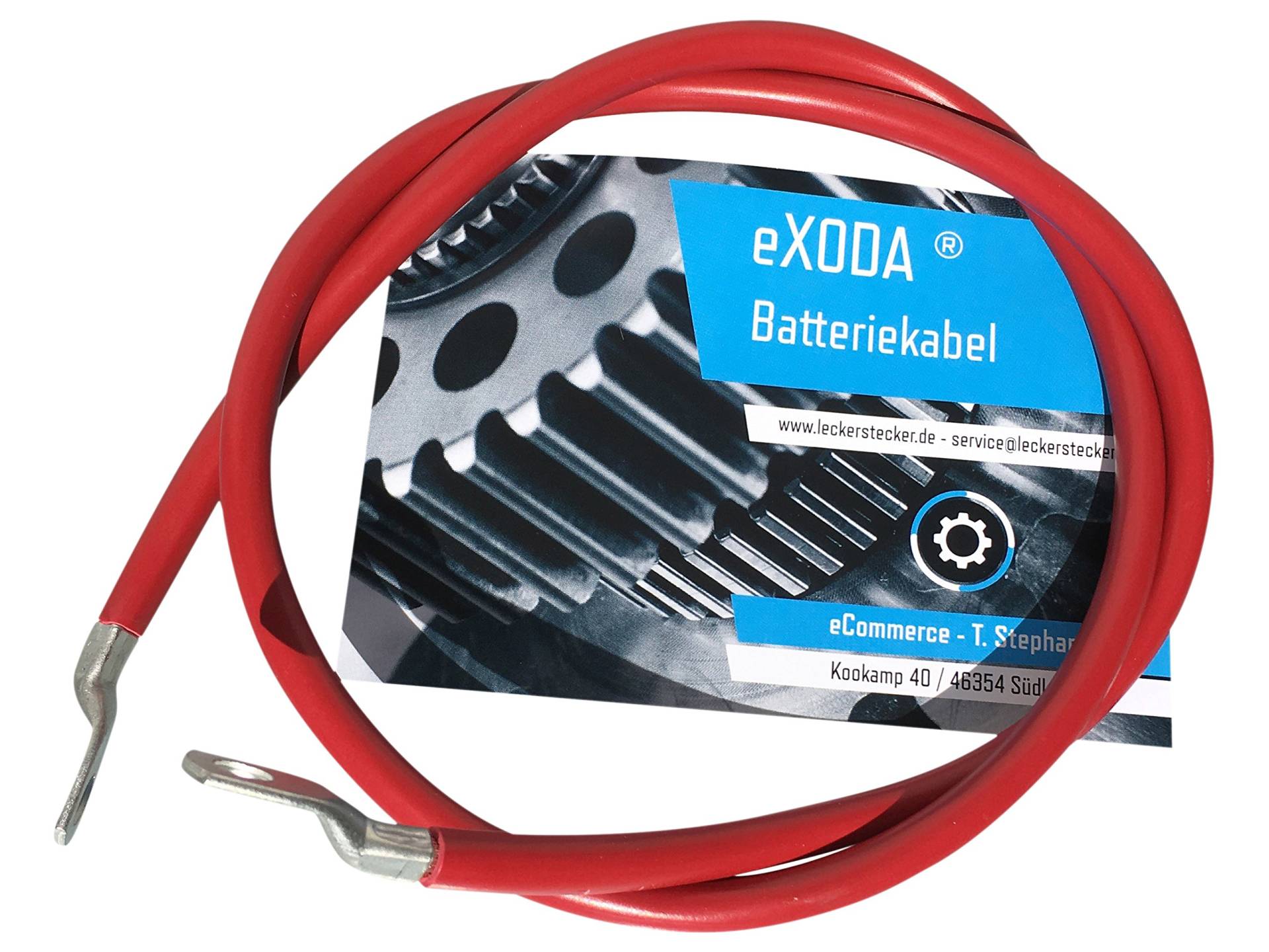 eXODA Batteriekabel 25 mm² 150cm mit Kabelschuhen M10 Rot von eXODA
