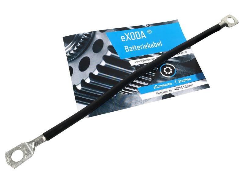 eXODA Batteriekabel 25 mm² 30cm Kabelschuhe M6 und M8 Schwarz von eXODA