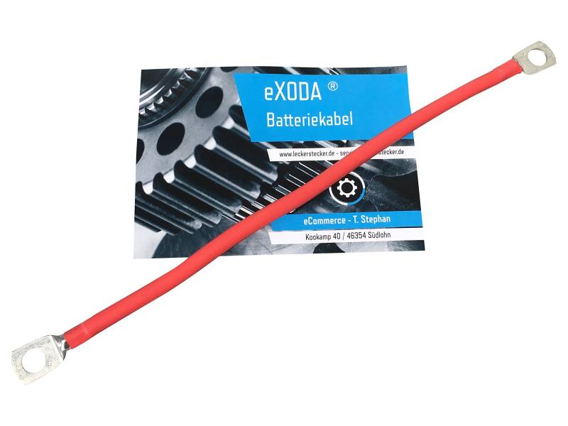eXODA Batteriekabel 35 mm² 80cm mit Kabelschuhen M10 Rot von eXODA