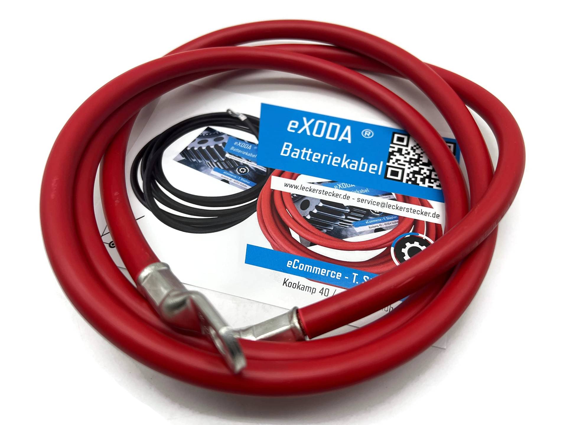 eXODA Batteriekabel 35 mm² 150cm mit Kabelschuhen M8 Rot von eXODA