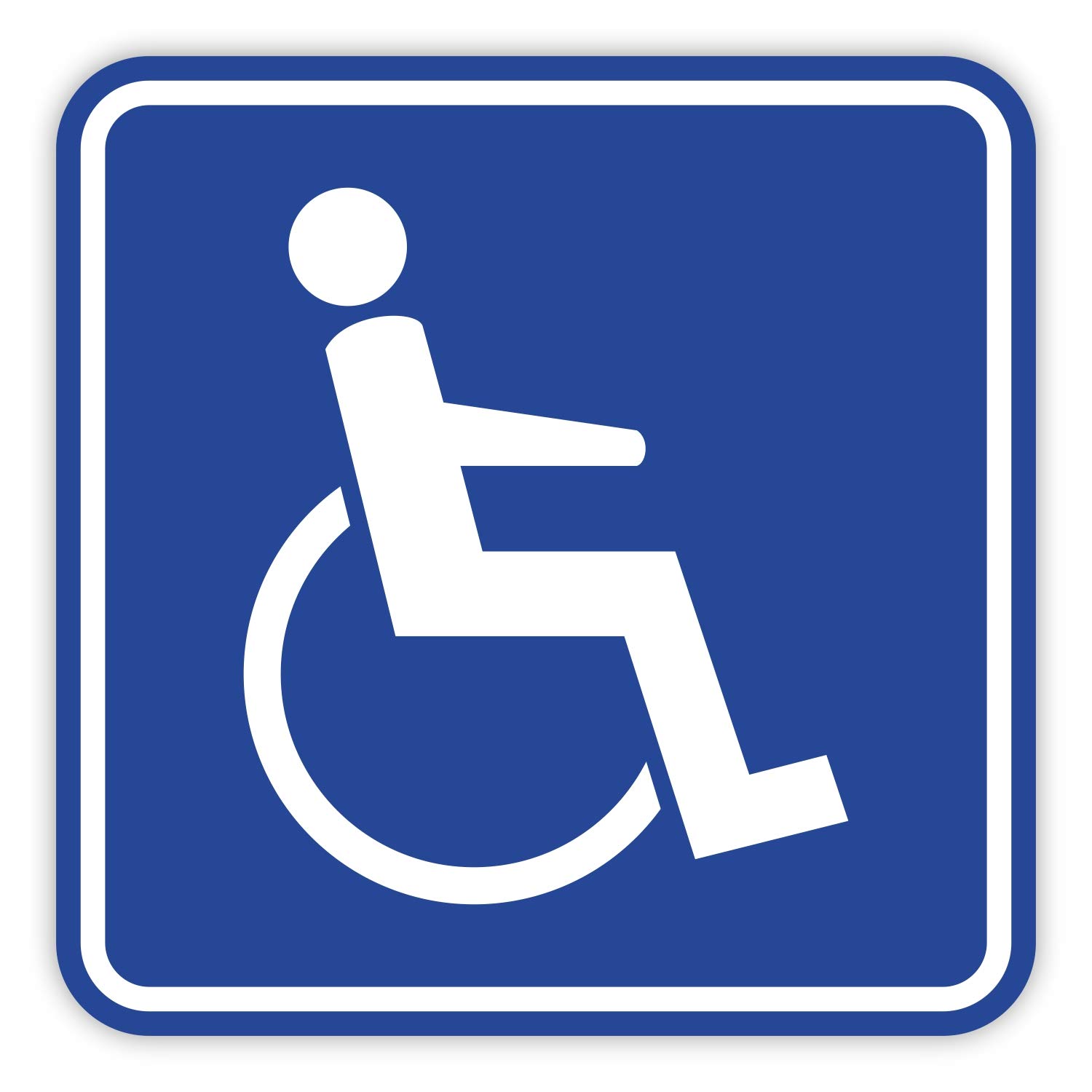 easydruck24de Rollstuhlfahrer Aufkleber 10 x 10cm - innenklebend Vier-eckig blau Gehbehinderung für Auto-Fenster Fahrzeug-Scheibe Transporter selbsthaftend - hin_079 von iSecur