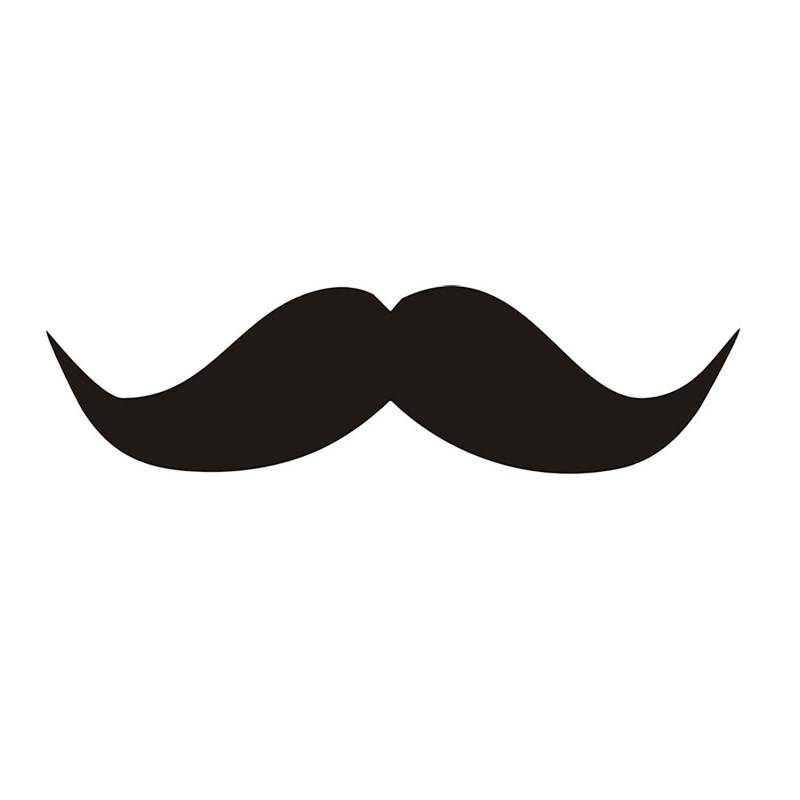 easydruck24de 1 Sticker Schnurrbart Mustache I kfz120 I 14 x 3,6 cm groß I Schnäuzer Auto-Aufkleber PKW Motorrad Mofa Roller Laptop Motiv lustig wetterfest von easydruck24de
