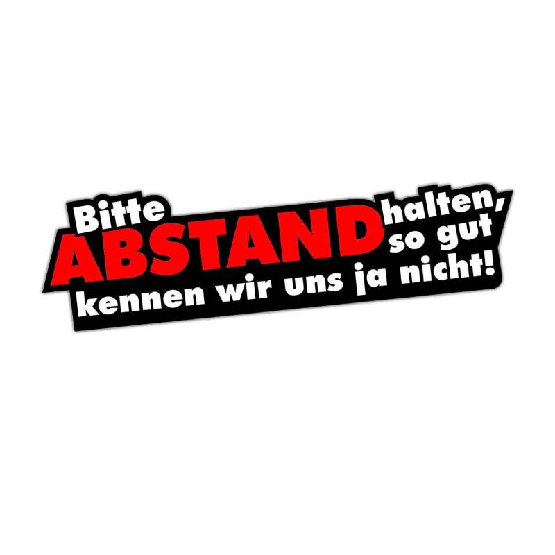 easydruck24de 1 Sticker Bitte Abstand halten I kfz112 I 16 x 4,5 cm groß I Auto-Aufkleber Wohnwagen Mofa Roller mit Spruch lustig wetterfest von easydruck24de