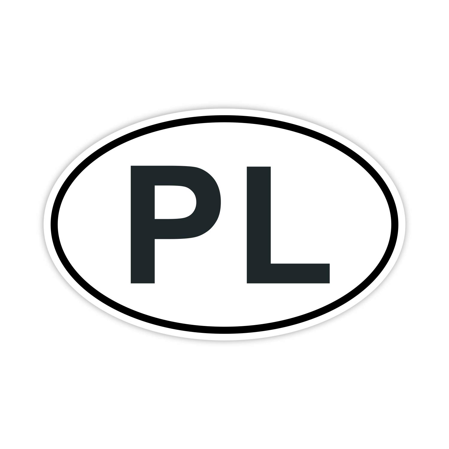 easydruck24de Auto-Aufkleber Länderkennzeichen Polen I kfz222 I 14,5 x 9 cm I Sticker weiß schwarz Fan-Artikel Produkt Flagge Fahne Fahrzeug-Aufkleber von easydruck24de