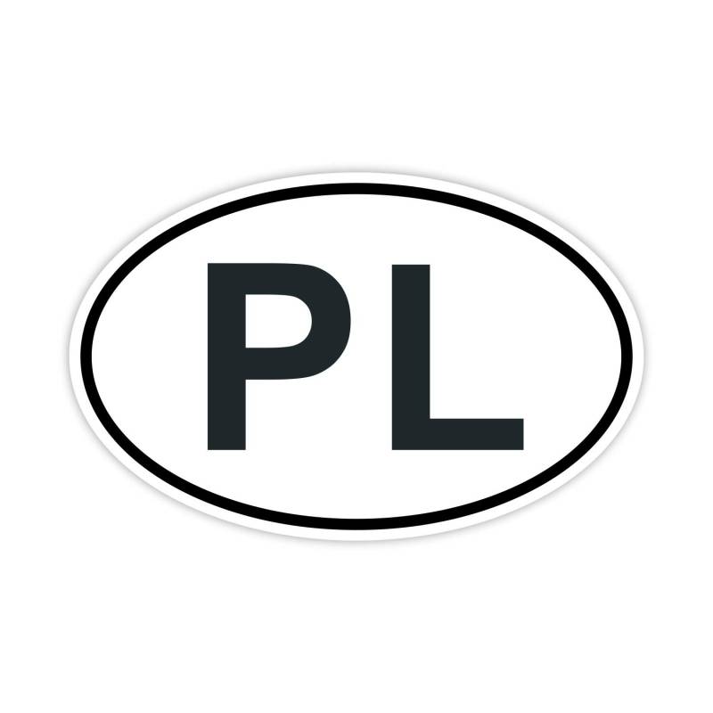easydruck24de Auto-Aufkleber Länderkennzeichen Polen I kfz222 I 14,5 x 9 cm I Sticker weiß schwarz Fan-Artikel Produkt Flagge Fahne Fahrzeug-Aufkleber von easydruck24de