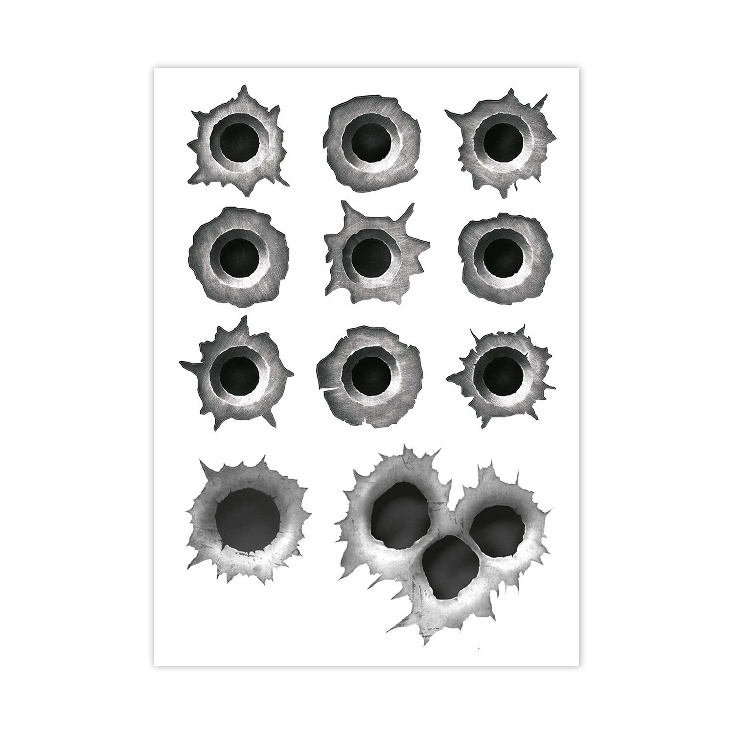 iSecur Einschuss-Löcher Sticker Set I 11 Bullet-Holes als Auto-Aufkleber, für Roller Moped Motorrad-Helm Notebook Laptop Smartphone I schwarz grau I kfz_276 von iSecur