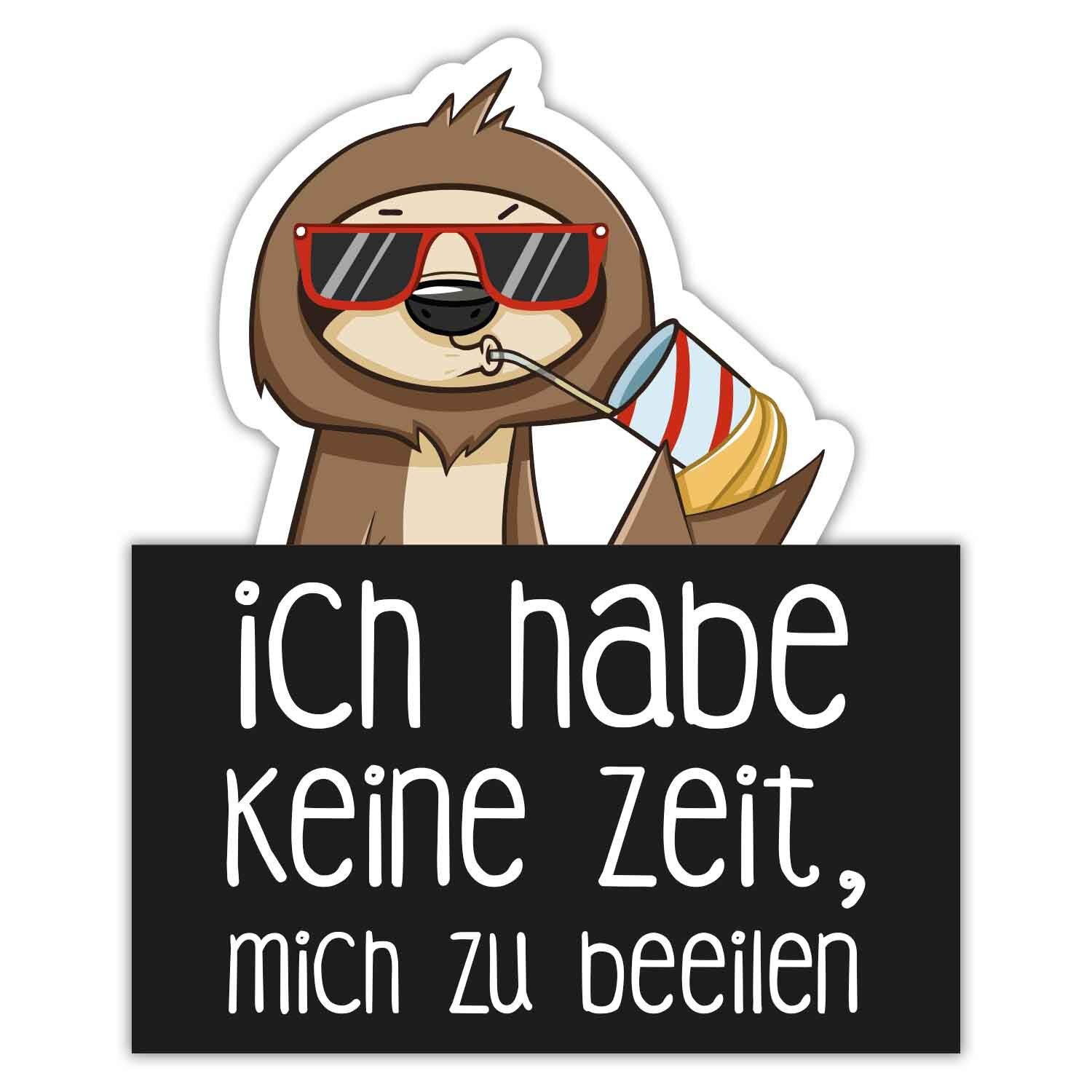 Faultier Auto-Aufkleber Ich Habe Keine Zeit Mich zu beeilen I 15 x 14 cm I für PKW Wohnwagen Anhänger Sticker I lustig witzig wetterfest I dv733 Faultier Auto-Aufkleber Ich Habe Keine Zeit Mich zu beeilen I 15 x 14 cm I für PKW Wohnwagen Anhänger Sticker I lustig witzig wetterfest I dv733 von easydruck24de