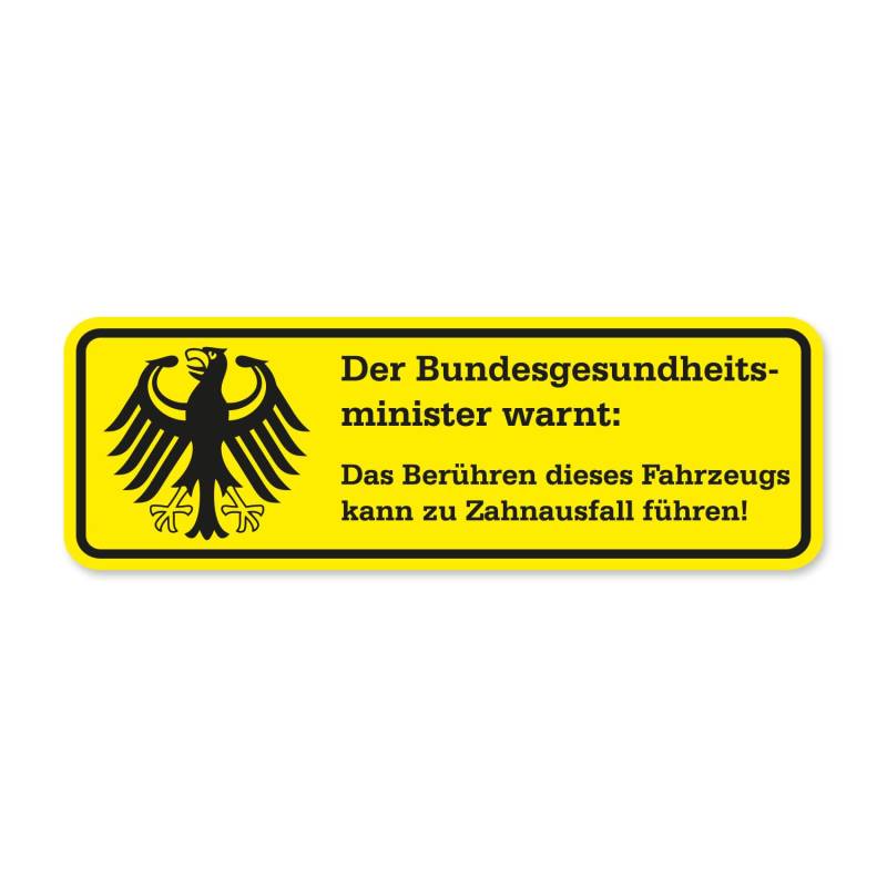 easydruck24de Fun-Aufkleber Warnung Zahnausfall I 10 x 3,5 cm I lustiger Spruch Motorrad Mofa Auto-Aufkleber Fahrrad-Aufkleber I wetterfest gelb I kfz002 von easydruck24de