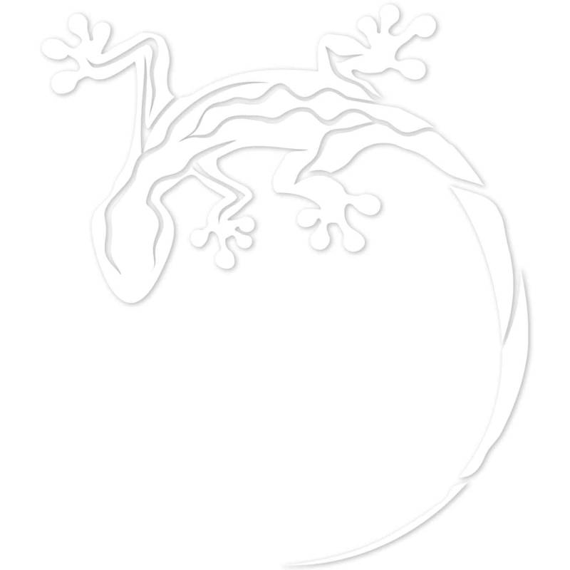 Gecko Sticker I 30 x 26 cm I Weiß I Auto-Aufkleber Auto-Folie Tuning JDM Tattoo für Heckscheibe oder Motorhaube zum bekleben I selbstklebend I kfz635 von easydruck24de