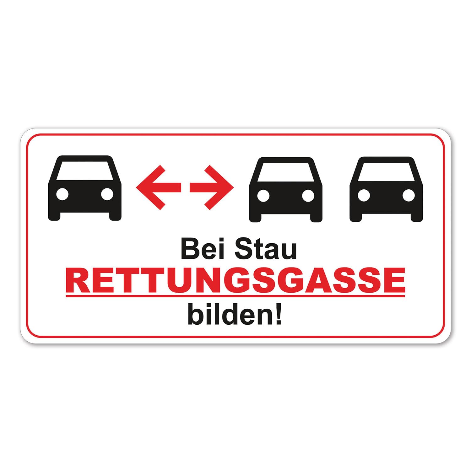 Stau? Rettungsgasse bilden! Aufkleber I Format 22 x 11 cm I für alle Fahrzeug-Typen, Anhänger Wohnwagen I hin_543 von easydruck24de