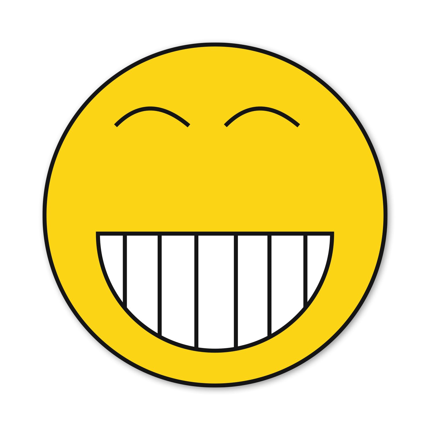 easydruck24de 1 Smiley-Aufkleber Retro Smiley Grinsen Kalle I kfz_103 I Ø 9 cm groß rund I Sticker für Motorrad Roller Notebook Laptop Auto-Aufkleber wetterfest von easydruck24de