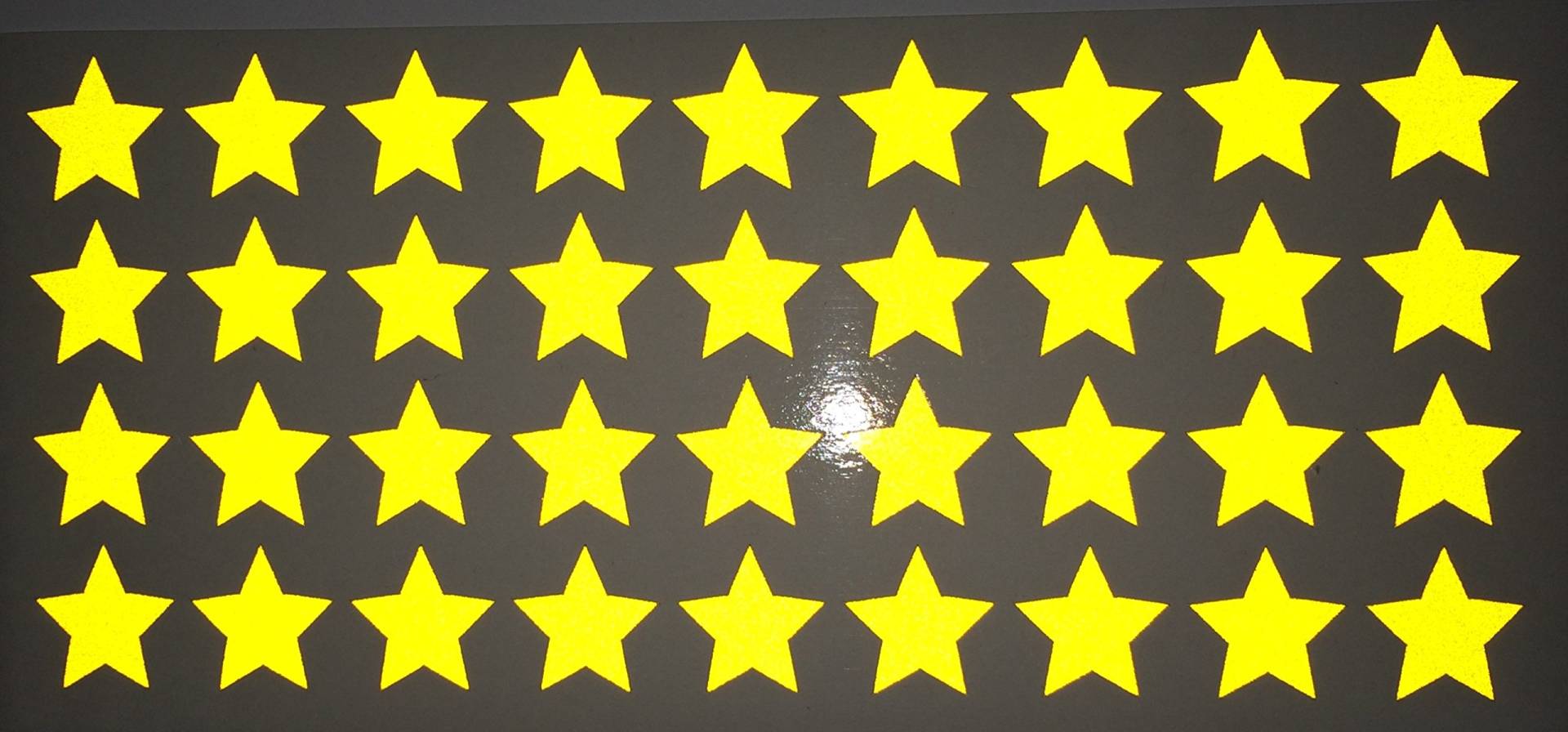 36er Set reflektierende Aufkleber I Sterne gelb I 2 cm I Reflexion Leucht-Sticker für Bike Fahrrad Helm Auto Sicherheit im Dunkeln für Kinder - Reflex_027 von easydruck24de