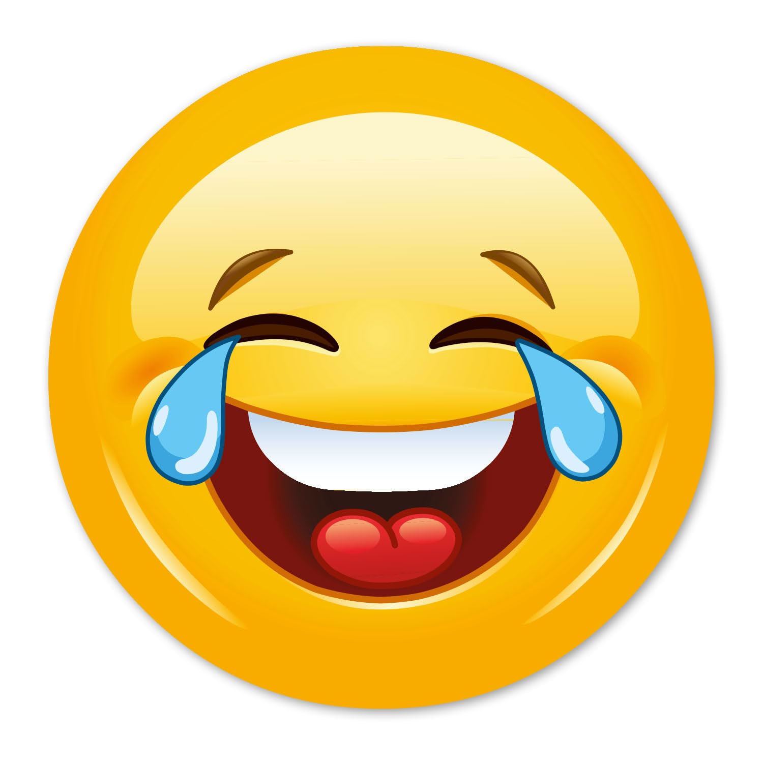 easydruck24de XL Smiley-Aufkleber Tears I kfz_309 I rund Ø 30 cm I Emoticon Sticker lachend für Auto Wohnwagen Wohnmobil und mehr I wetterfest von easydruck24de