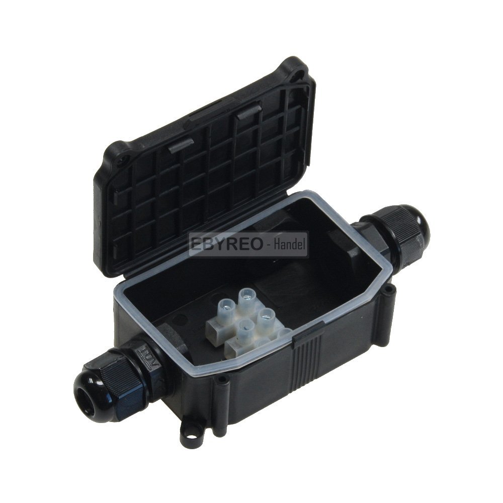 EbyReo - 3 polige Dosenmuffe- Verbinder/T-Verbinder, IP68 230V, wasserdicht, für z.B. Erdkabel (Kabelverbinder) von ebyreo