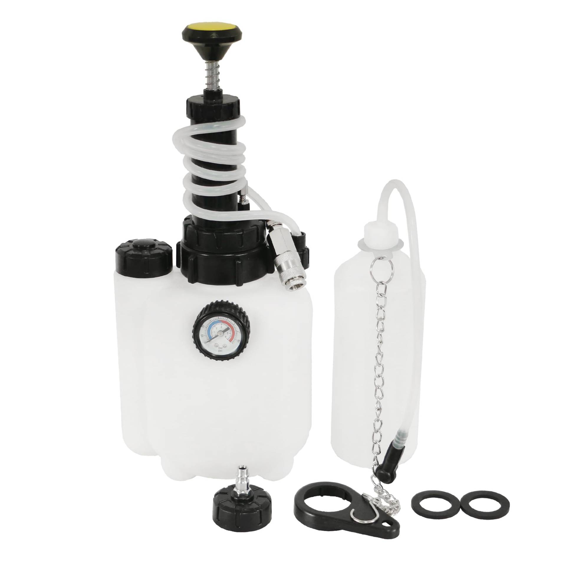 echtools 3L Bremsenentlüftungsgerät Auto Bremsenentlüfter Bremsflüssigkeitswechselgerät mit 1L Absaugbehälter für E20 (ø45mm) von echtools