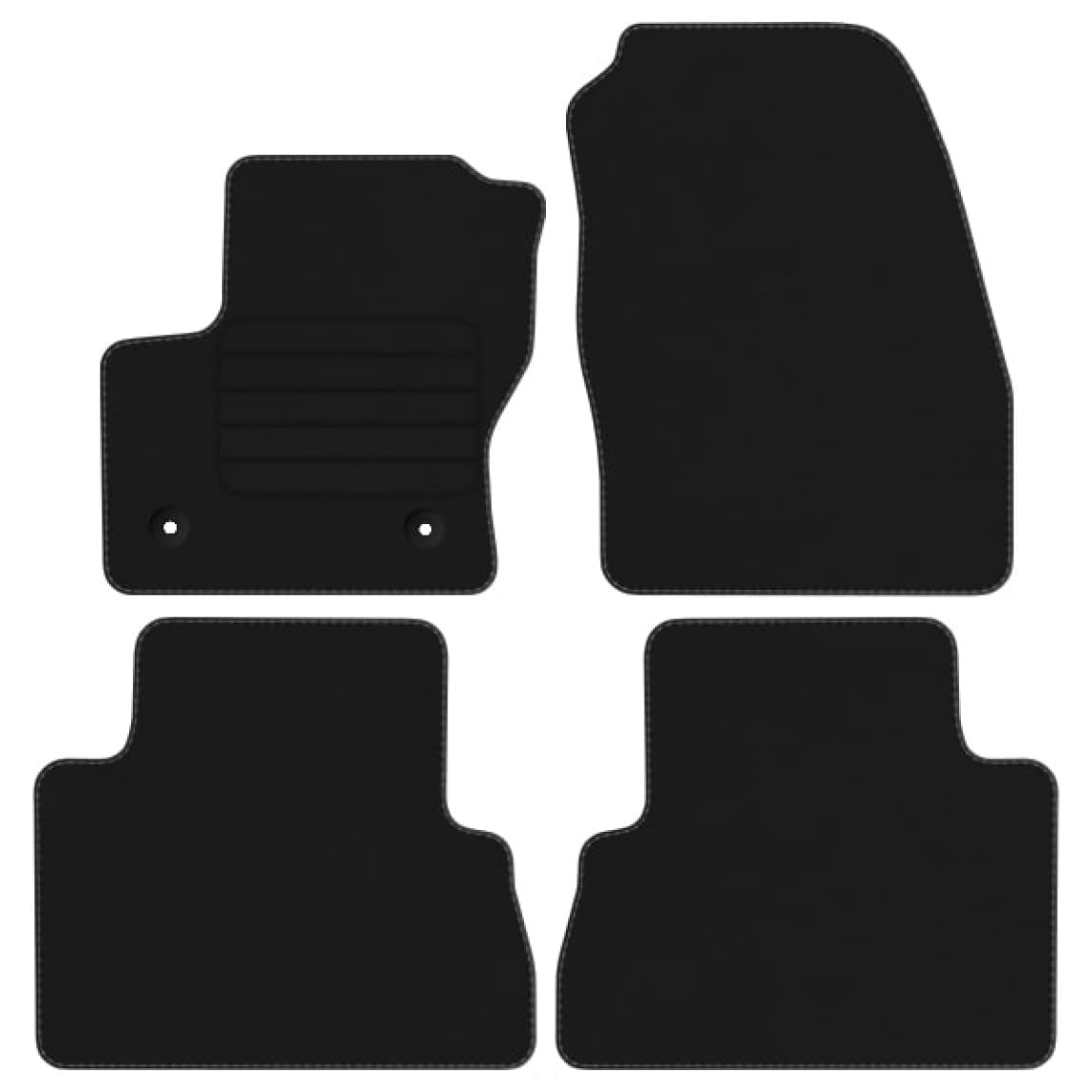Velourmattenset für Ford C-Max II Bj. 2015 – 2019 Basic runde Befestigungen Mit Absatzschoner Passform Neu Veloursfussmatten Automatten von edecor