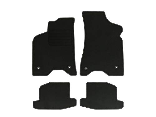 edecor Veloursfussmatten Automatten Velourmattenset für VW Lupo Bj. 1998-2005 Mit Absatzschoner Passform Neu Basic ovale Befestigungen von edecor