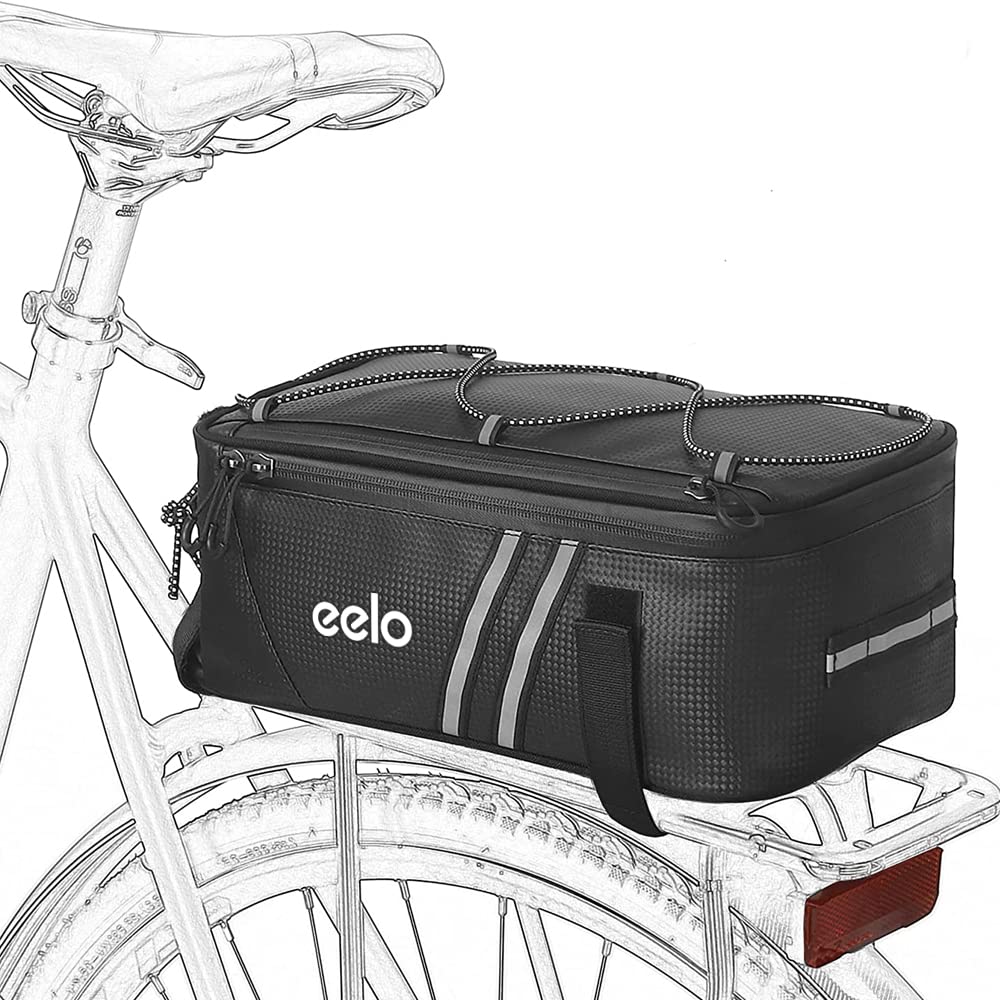 eelo Fahrradtasche für Fahrradträger – wasserdicht, 7 l Heckträger mit Regenschutz von eelo