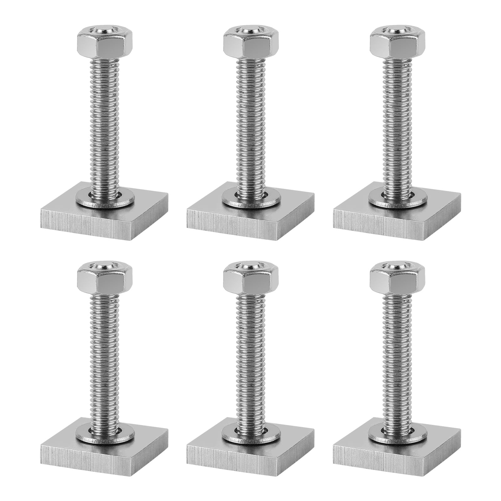 efuturetime 6 X T-Nut Adapter M6-35mm, Nutensteine Edelstahl 2x2x0.4cm mit Muttern und Unterlegscheiben für Dachträger Relingträger Dachbox Kompatibel zu Thule, M6-Quadratisch efuturetime 6 X T-Nut Adapter M6-35mm, Nutensteine Edelstahl 2x2x0.4cm mit Muttern und Unterlegscheiben für Dachträger Relingträger Dachbox Kompatibel zu Thule, M6-Quadratisch von efuturetime