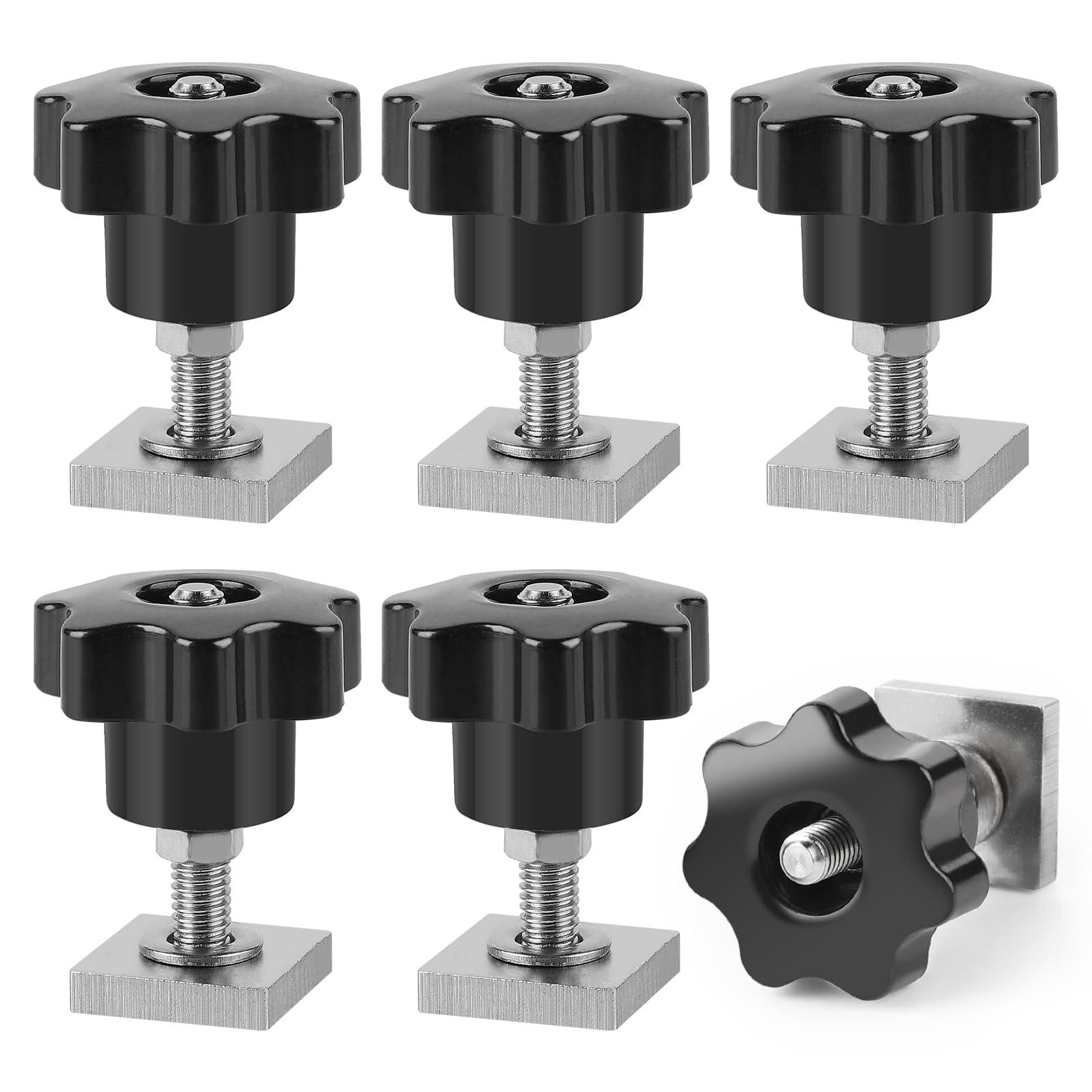 efuturetime 6 X T-Nut Adapter M6-35mm, Nutensteine Edelstahl 2x2x0.4cm mit Muttern und Unterlegscheiben für Dachträger Relingträger Dachbox Kompatibel zu Thule, M6-Sterngriffmutter efuturetime 6 X T-Nut Adapter M6-35mm, Nutensteine Edelstahl 2x2x0.4cm mit Muttern und Unterlegscheiben für Dachträger Relingträger Dachbox Kompatibel zu Thule, M6-Sterngriffmutter von efuturetime
