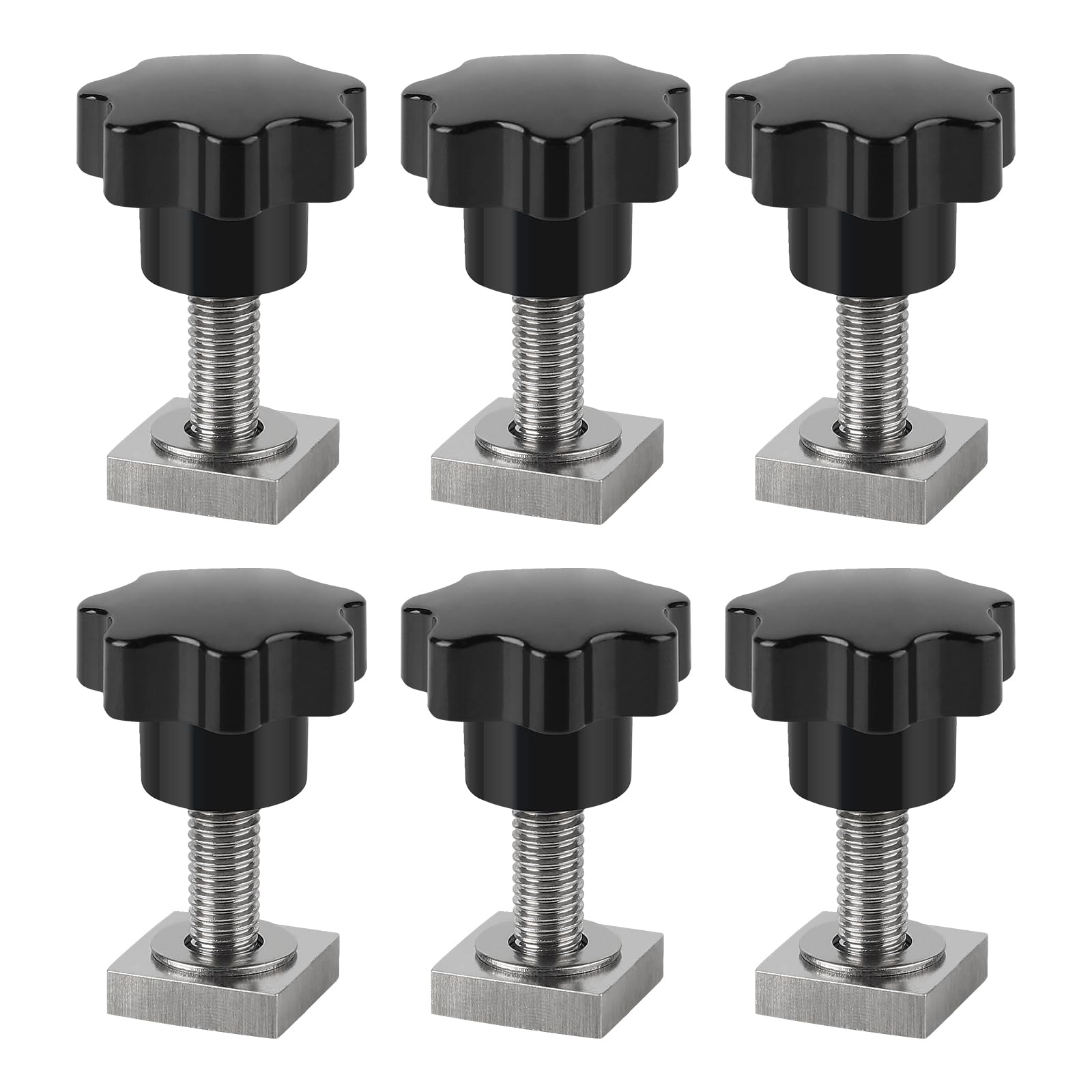 efuturetime 6 X T-Nut Adapter M8-30mm, Nutensteine Edelstahl 2x2x0.5cm mit Muttern und Unterlegscheiben für Dachträger Relingträger Dachbox Kompatibel zu Thule, M8-Sterngriffmutter efuturetime 6 X T-Nut Adapter M8-30mm, Nutensteine Edelstahl 2x2x0.5cm mit Muttern und Unterlegscheiben für Dachträger Relingträger Dachbox Kompatibel zu Thule, M8-Sterngriffmutter von efuturetime