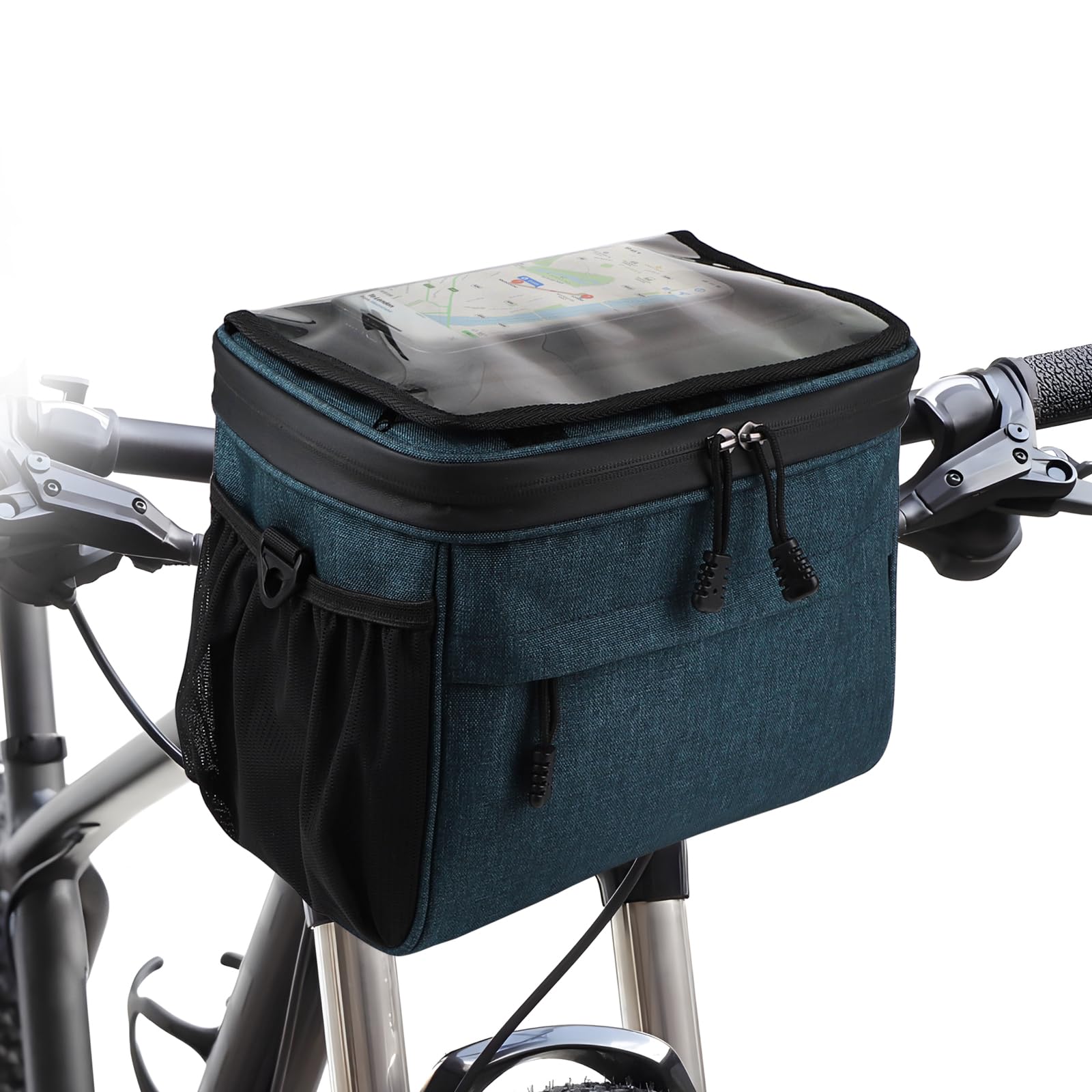 efuturetime Lenkertasche Fahrrad Rahmentasche 4.8L, Handytasche Fahrrad Handyhalterung Wasserdicht mit Klicksystem, Fahrradzubehör Abnehmbar für e-Bike, Blau von efuturetime