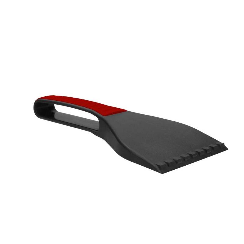 Eiskratzer „Clean Vision“ Eisschaber für Auto Scheiben | Griff mit Anti-Rutsch-Funktion | aus robustem Kunststoff (perlgrau/rot) von elasto form
