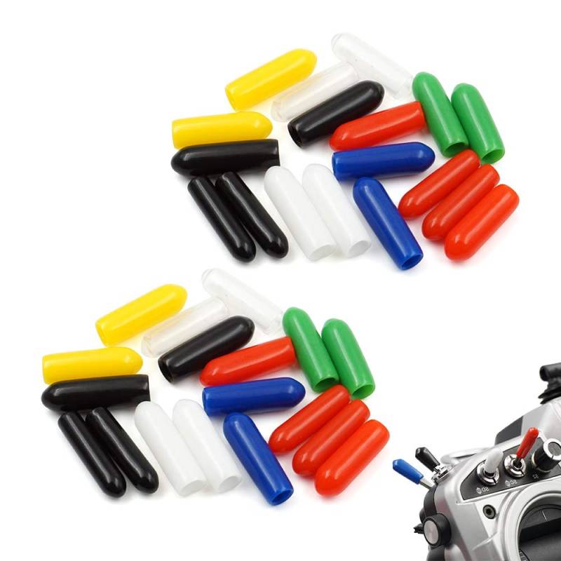 36 Stück bunte Gummi-Anti-Rutsch-Kappen für Radiomaster TX16s Jumper T16 T18 FrSky X9D QX7 Flysky Spektrum DX8e NX8 Radiolink und Futaba Transmitter von elechawk