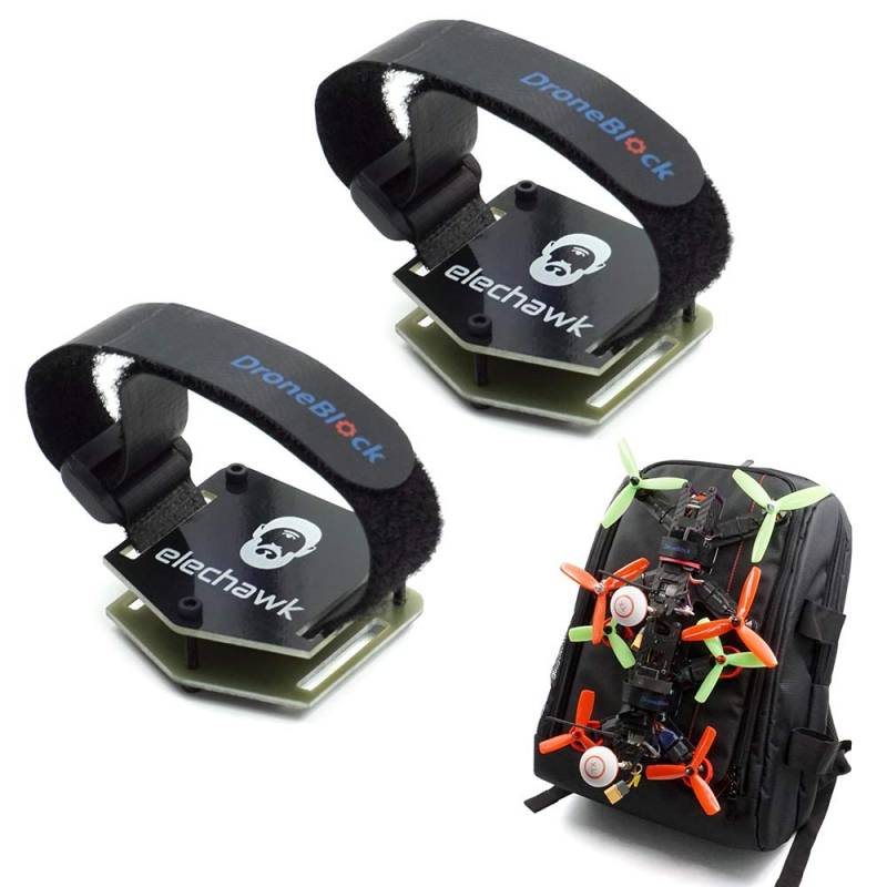 elechawk 2 Set FPV Drohne Lock Mount für Rucksack Plug-in Zubehör DIY Bundle Mount Hängende Schnalle mit Batteriebändern für FPV-Quadcopter von elechawk