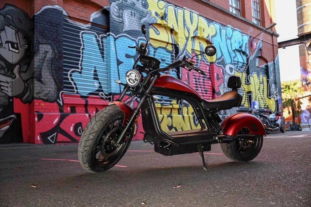 Elektroroller “HL 6.0”, 45 km/h, 3000 Watt, 100 km Reichweite, Straßenzulassung, 50 ccm, Lithium-Akku, Elektro Motorroller, Elektro Roller, E-Roller mit Sitz, (Bordeaux Rot, 45Ah) von elrofu