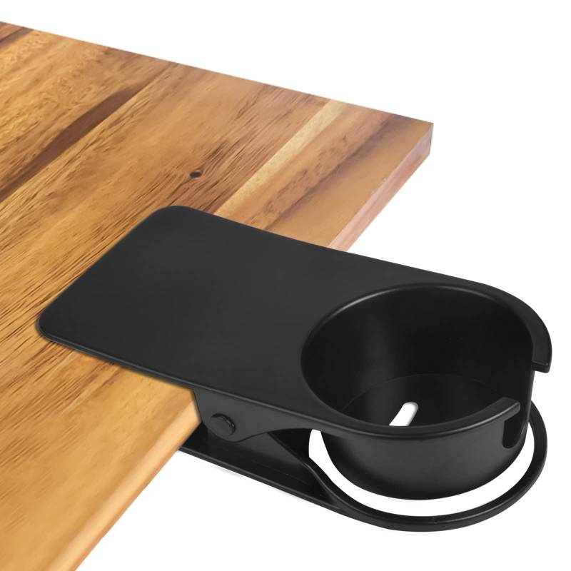 Trinkbecherhalter Clip Kreativen Büro Becherhalters Getränkehalter Clip Schreibtisch Stuhl Kanten Cupholder Tasse Untertasse Clip Design für Wasser,Getränke,Limo,Kaffeetasse für Zuhause,Büro (BLACK) von emperoch