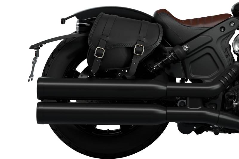 Ledertasche kompatibel mit den Motorrad Modellen Indian Scout Bobber 2018–2024, Scout Rogue, Scout Twenty, Scout Bobber Sixty, hergestellt in Italien von Endscuoio (rechte Seite) von ends cuoio