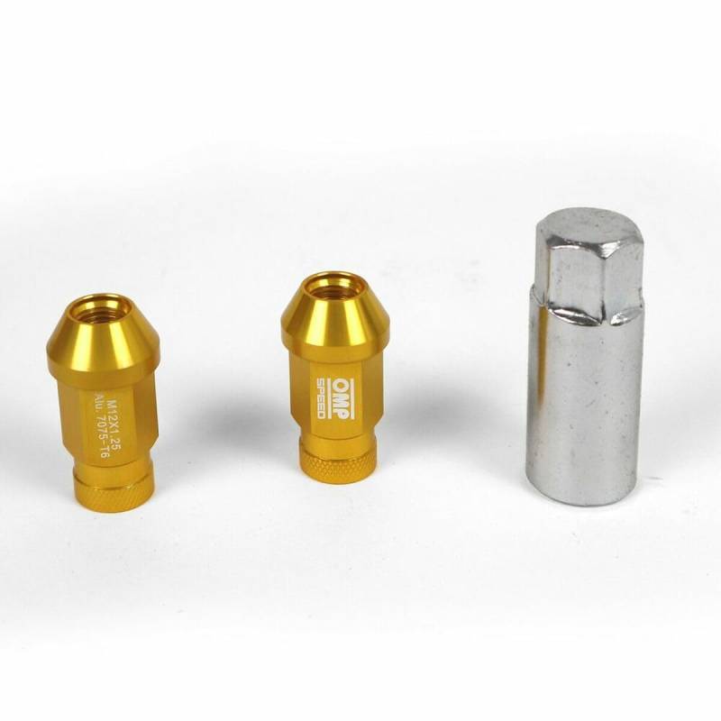 Omp SpeedSET 20 TUERCAS DE RUEDA M12X1.5 Llave 19 L: 40MM Color Amarillo ALUMINIO 7075 von OMP