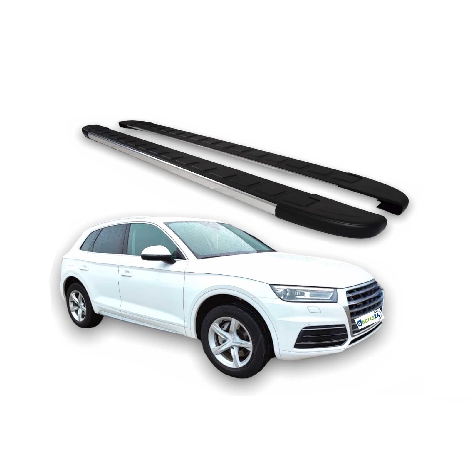 Trittbretter Seitenschweller Alu für Audi Q5 FY II ab 2017- schwarz Set 2 teilig Aluminium Seitenschürze EParts24 von eparts24