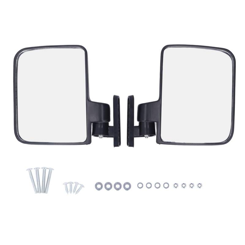1 Paar verstellbare seitliche Rückspiegel für Golfwagen, universelle, klare Rückspiegel für Golfwagen mit weiter Sicht, 180-Grad-HD-Glas von equlup