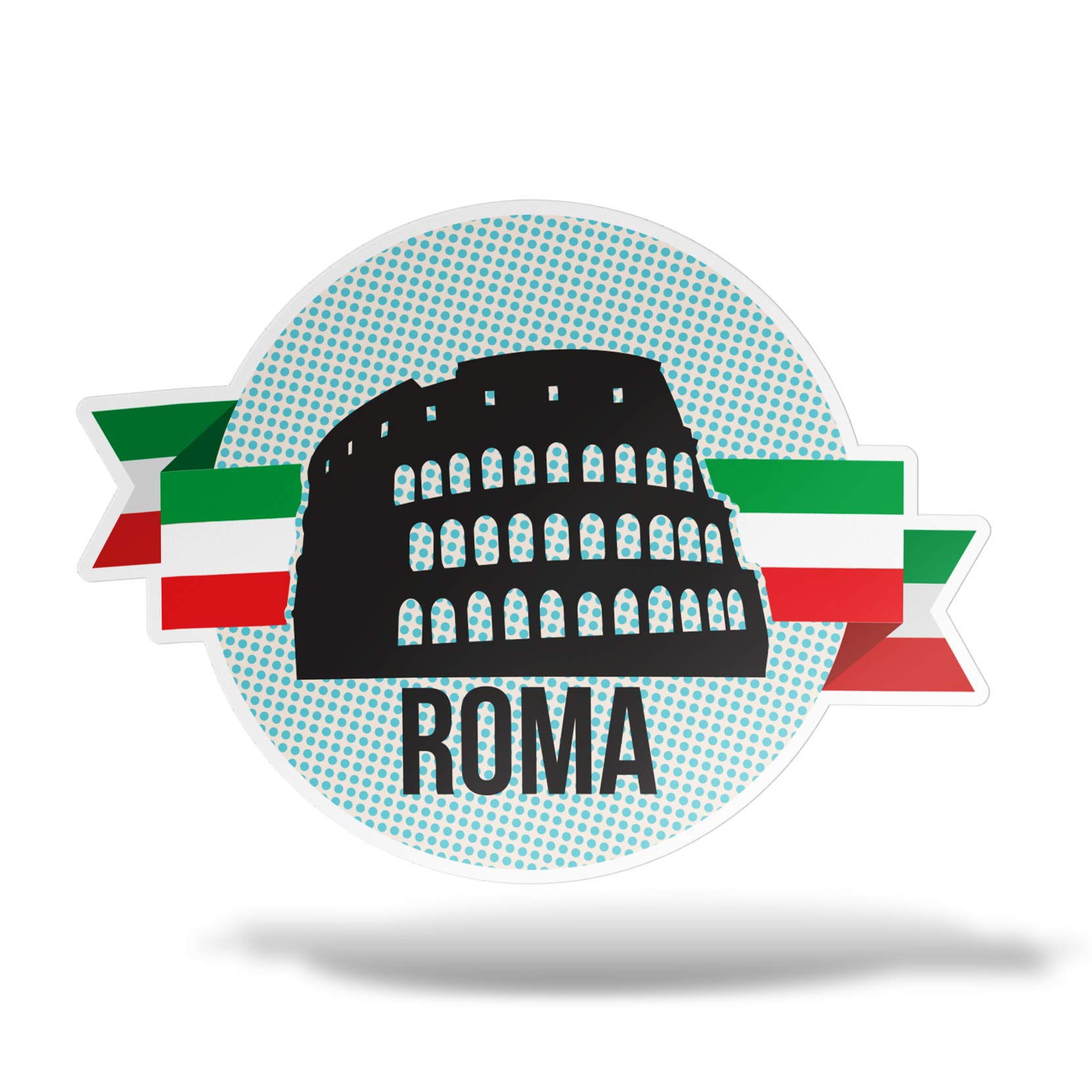 erreinge Aufkleber Rom Kolosseum Italien Souvenirs Shaped Adhesive PVC für Abziehbild Tapete Auto Moto Helm Camper Laptop - 10 cm von erreinge