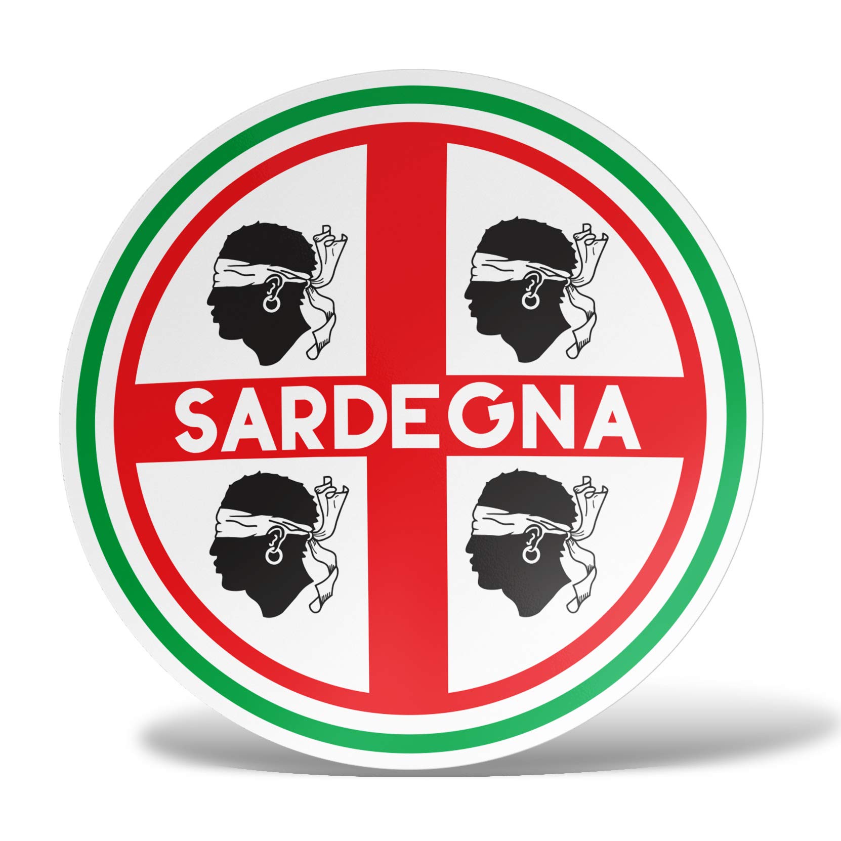 erreinge Aufkleber Sardinien-Flaggen-Aufkleber Italien-Schild geformtes PVC für Abziehbild Tapete Auto Moto Helm Camper Laptop - 10 cm von erreinge