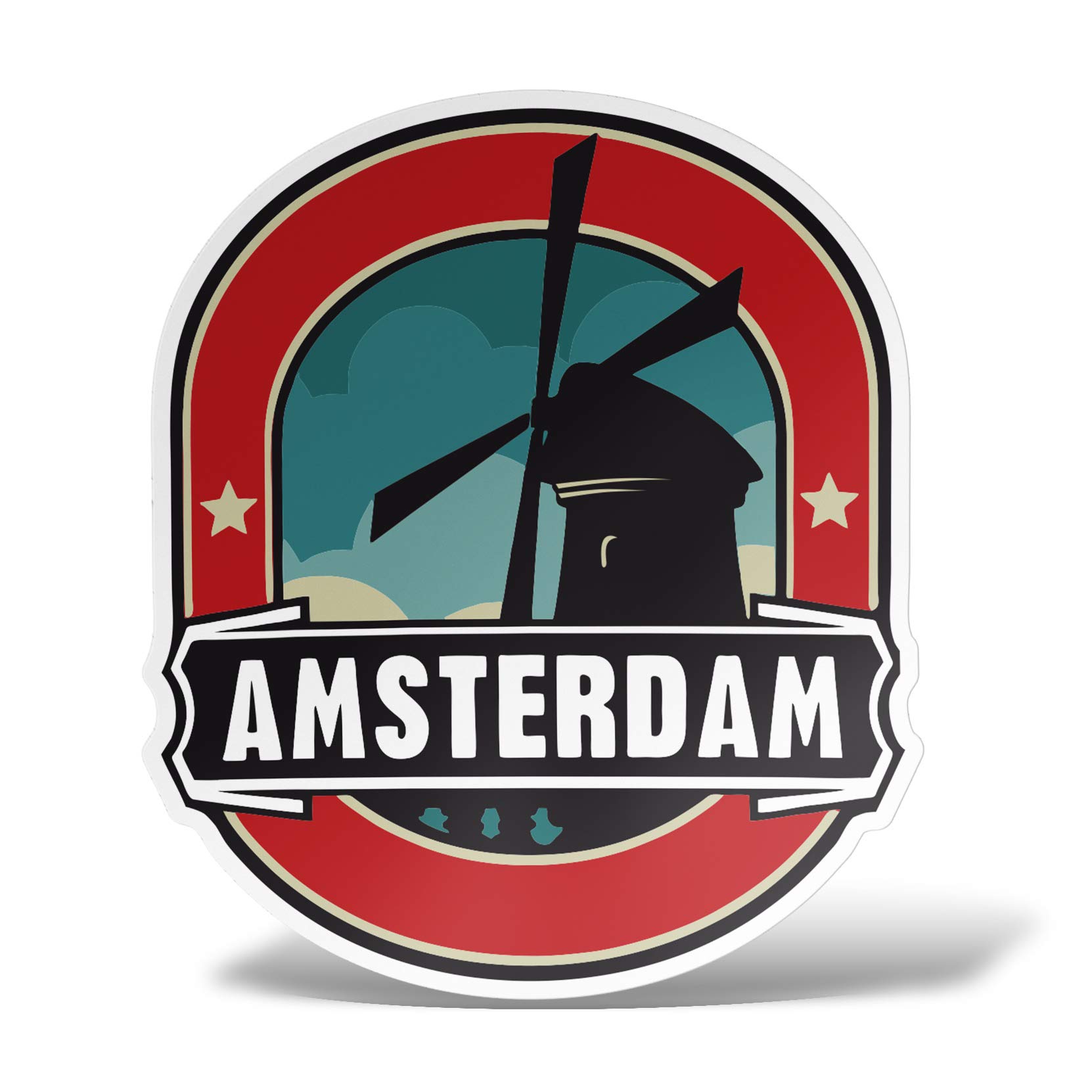 erreinge Aufkleber Amsterdam Holland-Andenken-Aufkleber PVC-Form Für Abziehbild Tapete Auto Moto Helmet Camper Laptop - 35 cm von erreinge