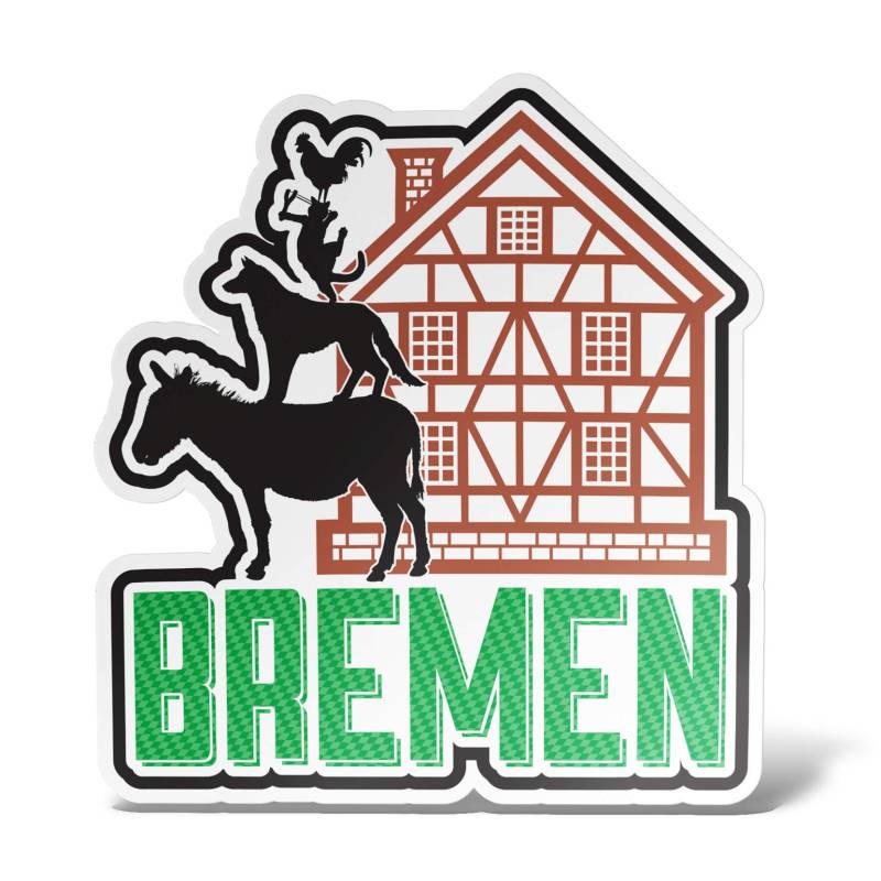 erreinge Aufkleber Bremen Deutschland Souvenirs Shaped Adhesive PVC für Abziehbild Tapete Auto Moto Helm Camper Laptop - 12 cm von erreinge