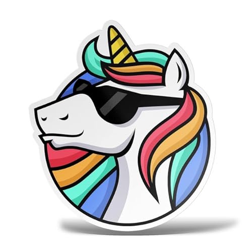 erreinge Aufkleber Einhorn-Aufkleber PVC-Form Für Abziehbild Tapete Auto Moto Helm Camper Laptop - 10 cm von erreinge