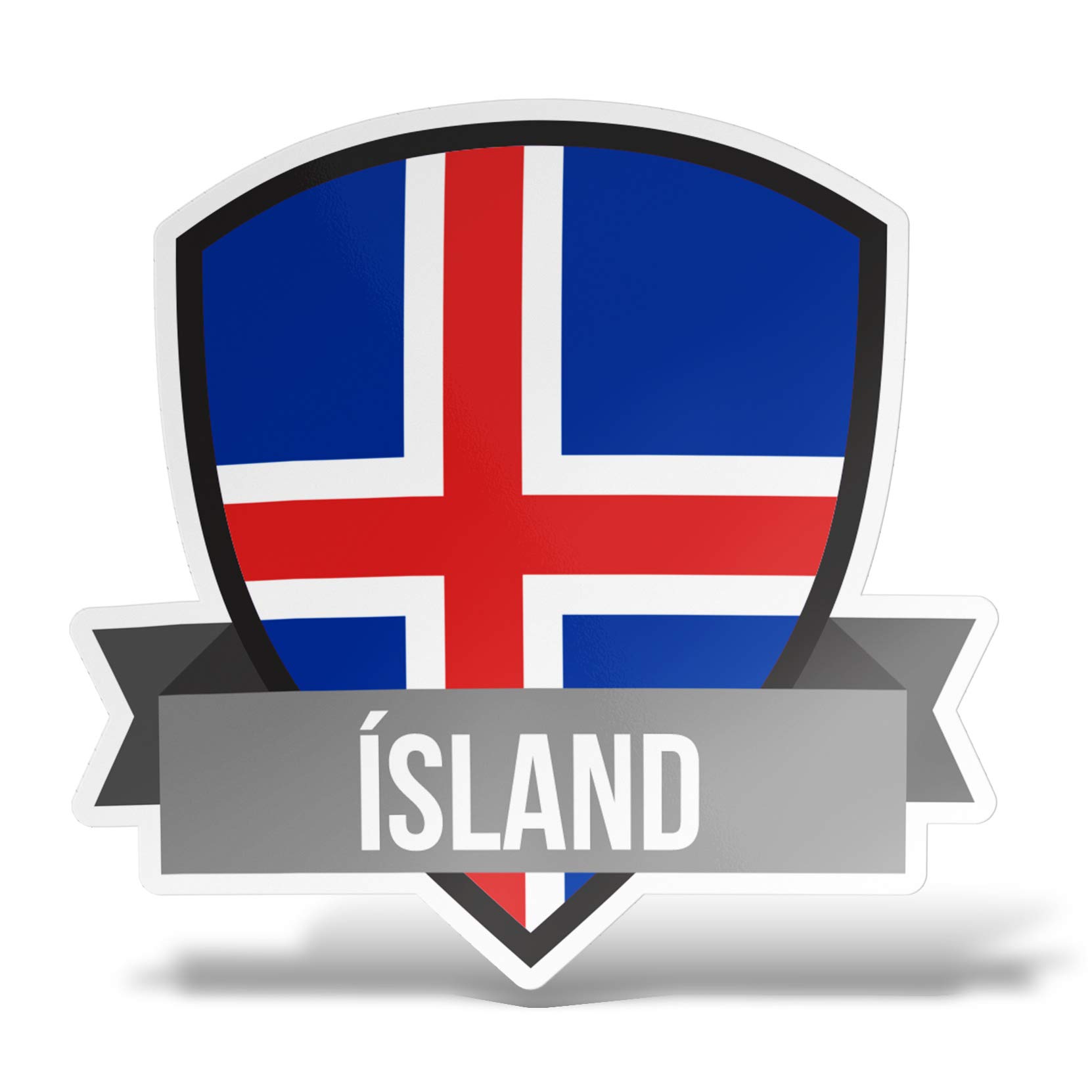 erreinge Aufkleber Island-Flaggen-Schild geformte Kleber PVC für Abziehbild Tapete Auto Moto Helm Camper Laptop - 10 cm von erreinge