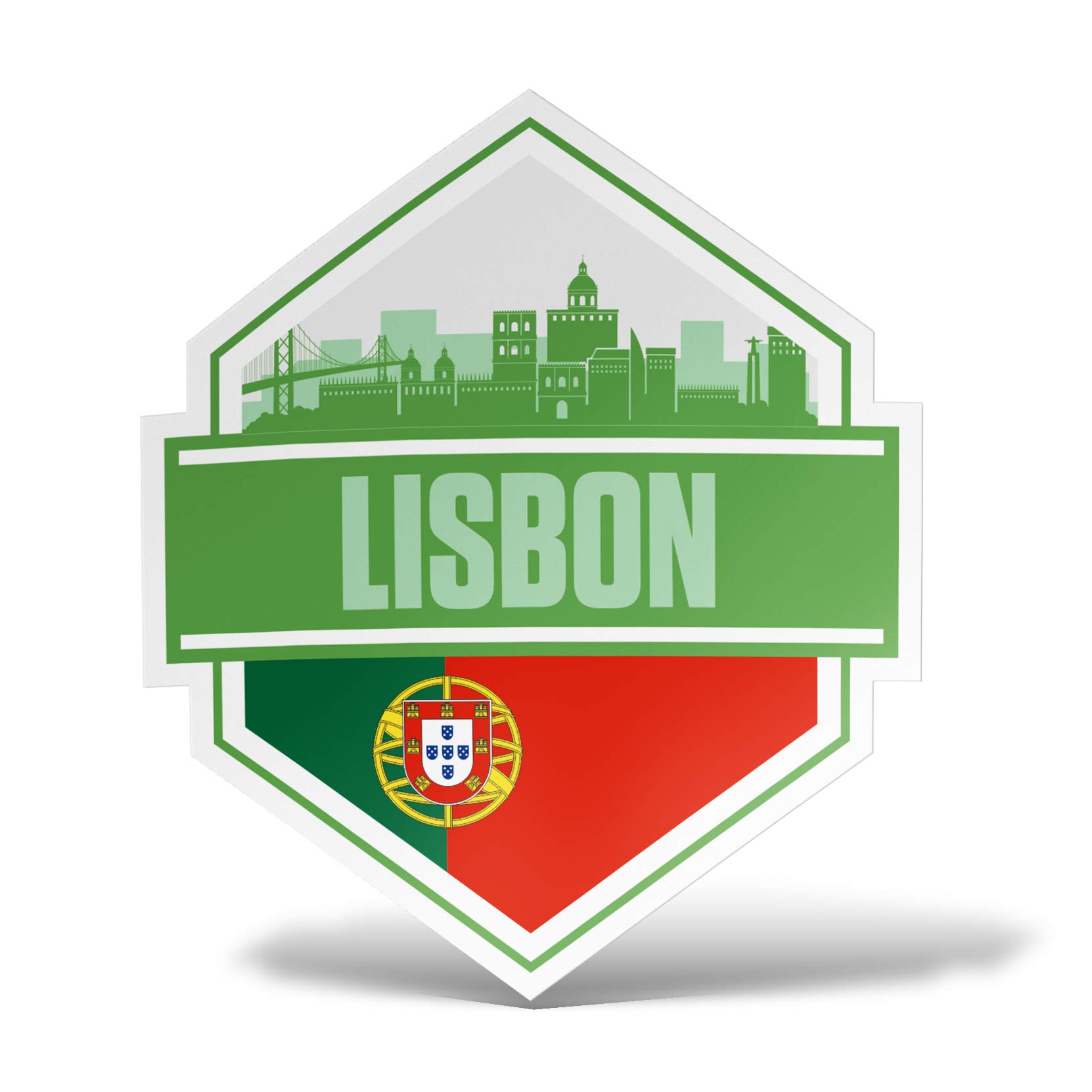 erreinge Aufkleber Lissabon Portugal Souvenirs Shaped Adhesive PVC für Abziehbild Tapete Auto Moto Helm Camper Laptop - 10 cm von erreinge